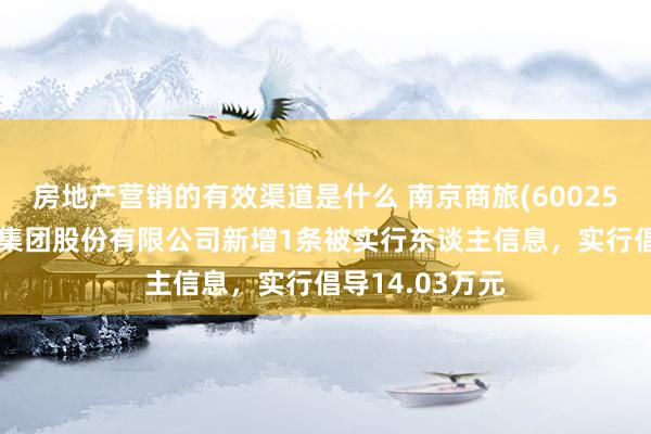 房地产营销的有效渠道是什么 南京商旅(600250)参股的朗诗集团股份有限公司新增1条被实行东谈主信息，实行倡导14.03万元