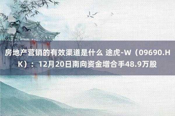 房地产营销的有效渠道是什么 途虎-W（09690.HK）：12月20日南向资金增合手48.9万股