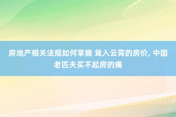 房地产相关法规如何掌握 耸入云霄的房价, 中国老匹夫买不起房的痛