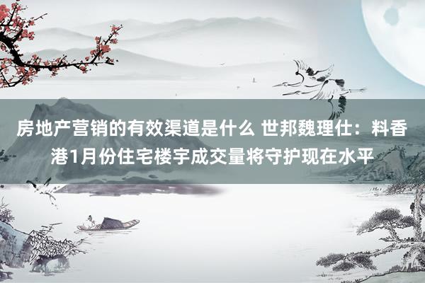 房地产营销的有效渠道是什么 世邦魏理仕：料香港1月份住宅楼宇成交量将守护现在水平