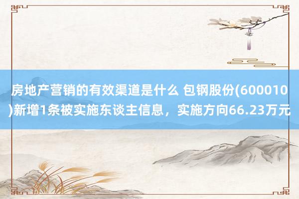 房地产营销的有效渠道是什么 包钢股份(600010)新增1条被实施东谈主信息，实施方向66.23万元