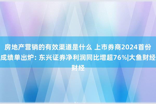 房地产营销的有效渠道是什么 上市券商2024首份成绩单出炉: 东兴证券净利润同比增超76%|大鱼财经