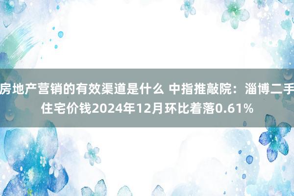 房地产营销的有效渠道是什么 中指推敲院：淄博二手住宅价钱2024年12月环比着落0.61%