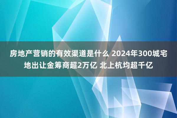 房地产营销的有效渠道是什么 2024年300城宅地出让金筹商超2万亿 北上杭均超千亿