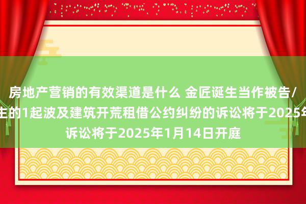 房地产营销的有效渠道是什么 金匠诞生当作被告/被上诉东说念主的1起波及建筑开荒租借公约纠纷的诉讼将于2025年1月14日开庭