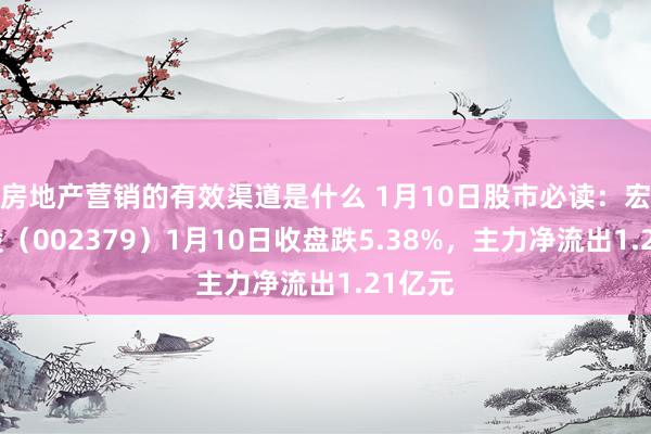 房地产营销的有效渠道是什么 1月10日股市必读：宏创控股（002379）1月10日收盘跌5.38%，主力净流出1.21亿元