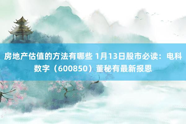 房地产估值的方法有哪些 1月13日股市必读：电科数字（600850）董秘有最新报恩