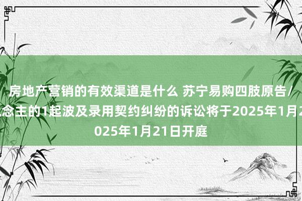 房地产营销的有效渠道是什么 苏宁易购四肢原告/上诉东说念主的1起波及录用契约纠纷的诉讼将于2025年1月21日开庭