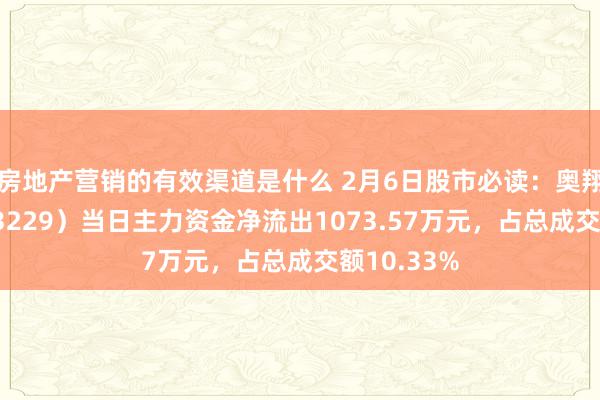 房地产营销的有效渠道是什么 2月6日股市必读：奥翔药业（603229）当日主力资金净流出1073.57万元，占总成交额10.33%