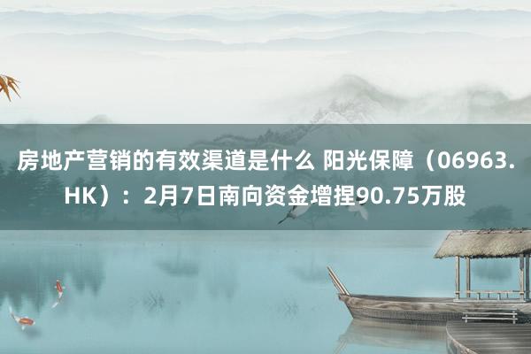 房地产营销的有效渠道是什么 阳光保障（06963.HK）：2月7日南向资金增捏90.75万股