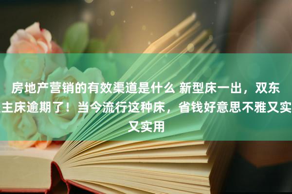 房地产营销的有效渠道是什么 新型床一出，双东谈主床逾期了！当今流行这种床，省钱好意思不雅又实用