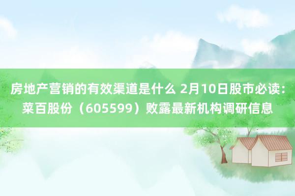 房地产营销的有效渠道是什么 2月10日股市必读：菜百股份（605599）败露最新机构调研信息