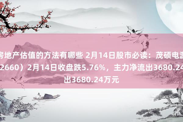 房地产估值的方法有哪些 2月14日股市必读：茂硕电源（002660）2月14日收盘跌5.76%，主力净流出3680.24万元