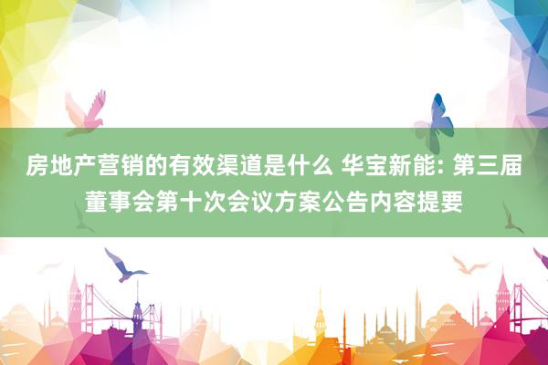 房地产营销的有效渠道是什么 华宝新能: 第三届董事会第十次会议方案公告内容提要