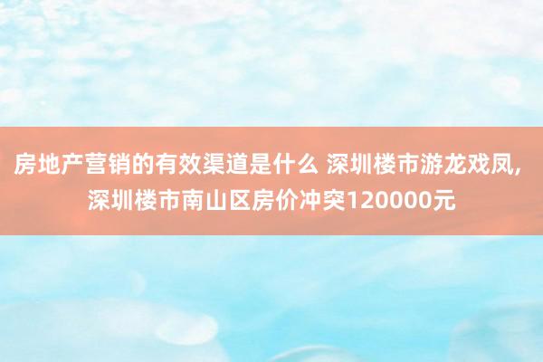 房地产营销的有效渠道是什么 深圳楼市游龙戏凤, 深圳楼市南山区房价冲突120000元