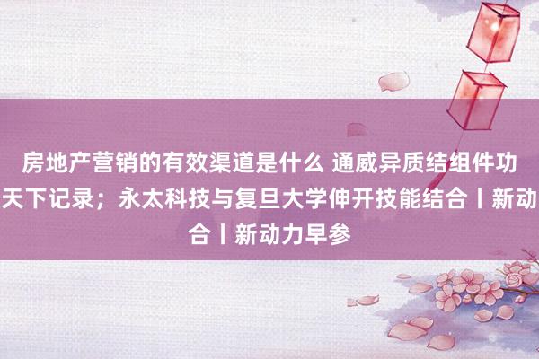 房地产营销的有效渠道是什么 通威异质结组件功率再破天下记录；永太科技与复旦大学伸开技能结合丨新动力早参