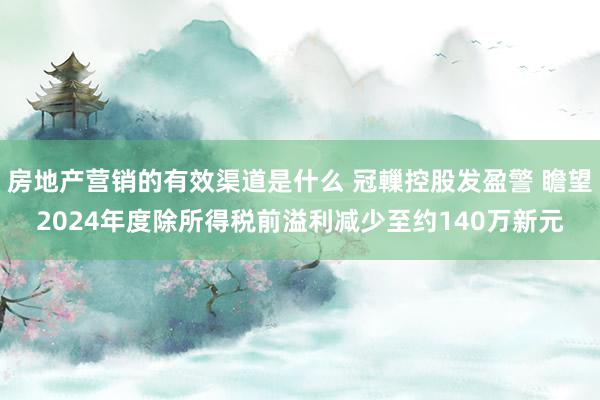 房地产营销的有效渠道是什么 冠轈控股发盈警 瞻望2024年度除所得税前溢利减少至约140万新元